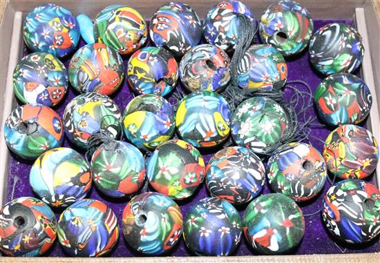 Millefiori glass beads (29)(-)